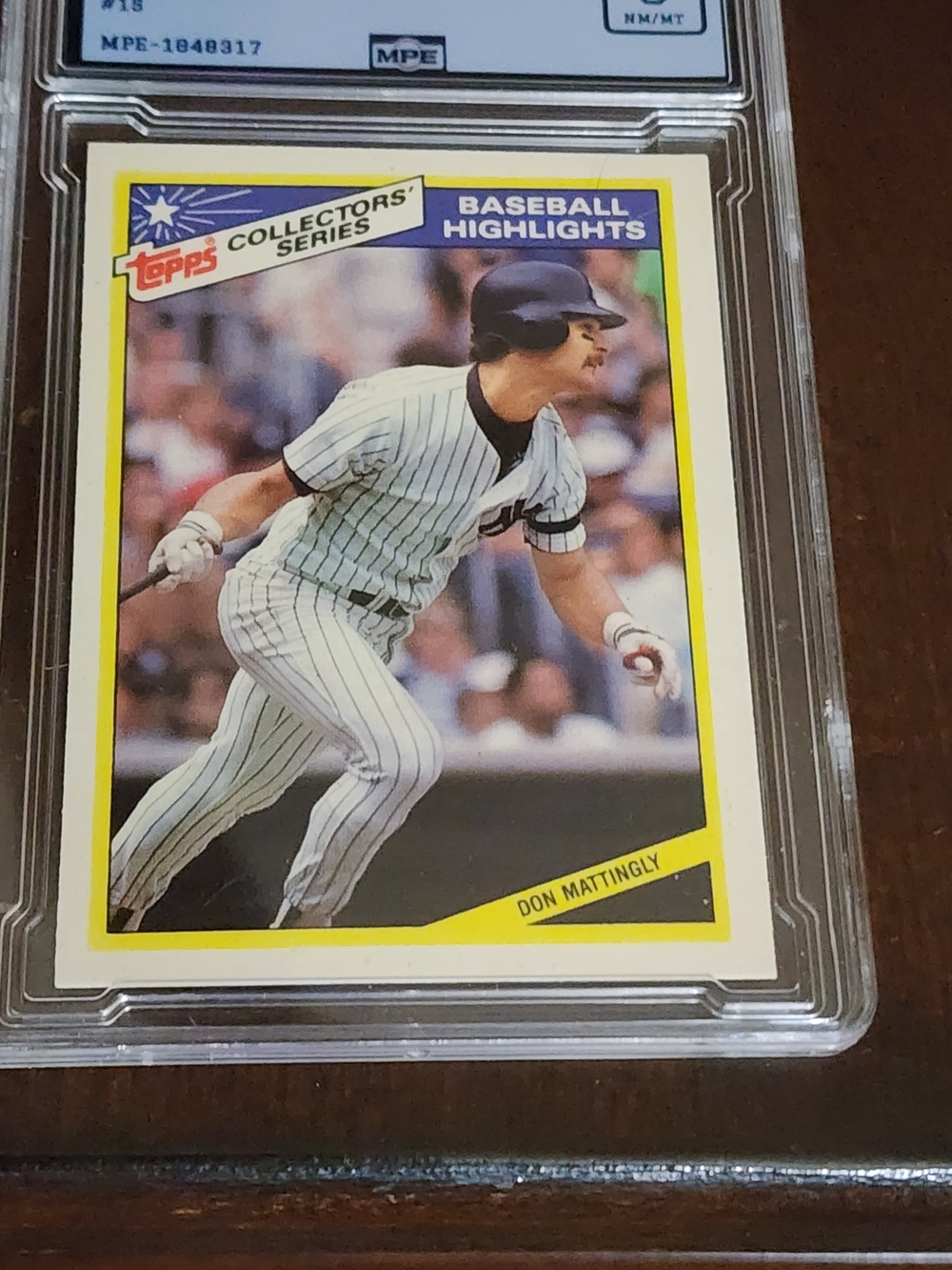 1987 Topps Baseball Highlights Card with Yellow Border Don Mattingly MPE 8
